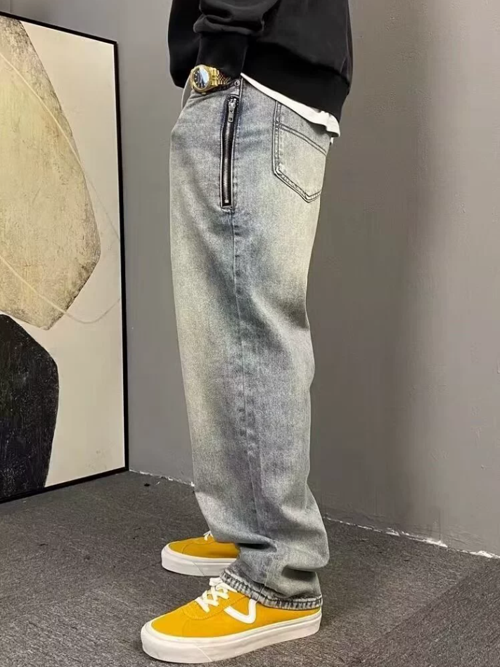 Yamia™ Baggy Washed Jeans