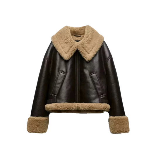 Yamia™ Viral Pilot Leather Jacket